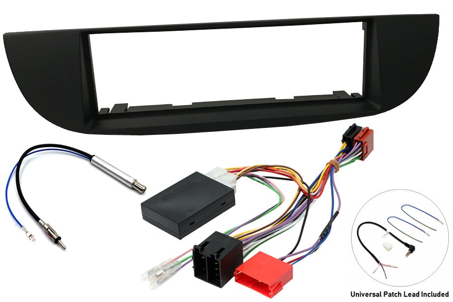 Abarth/ Fiat 500 (2008-2016) Single DIN car stereo upgrade fitting kit (MATT BLACK)