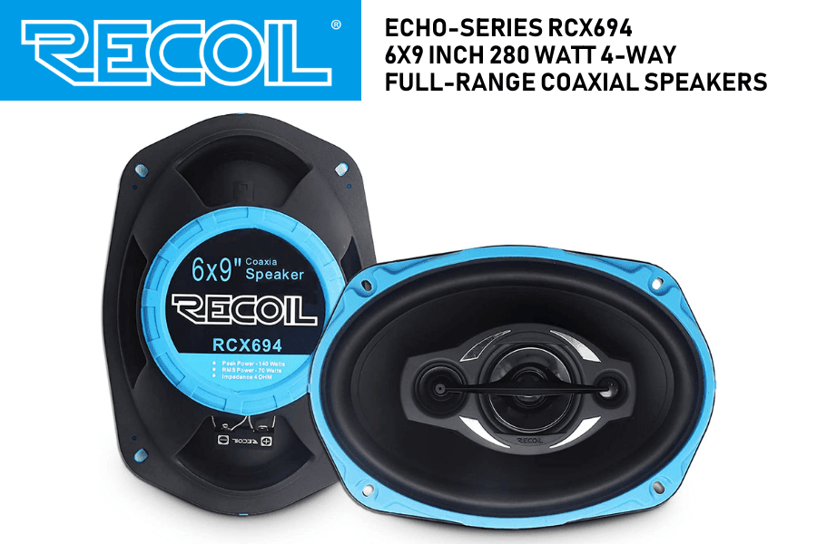 Recoil Echo Series RCX694 6 x 9 Inch 4-Way Coaxial Car Speakers | 240 Watts