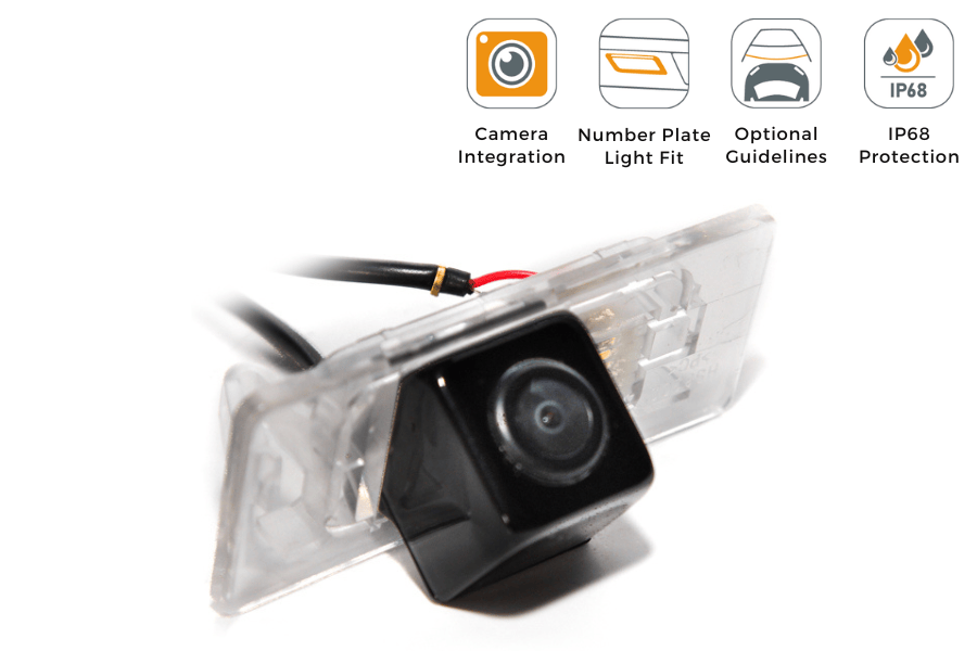 Skoda Fabia MK2, Superb B6 and Yeti 5L reverse view rear number plate light camera