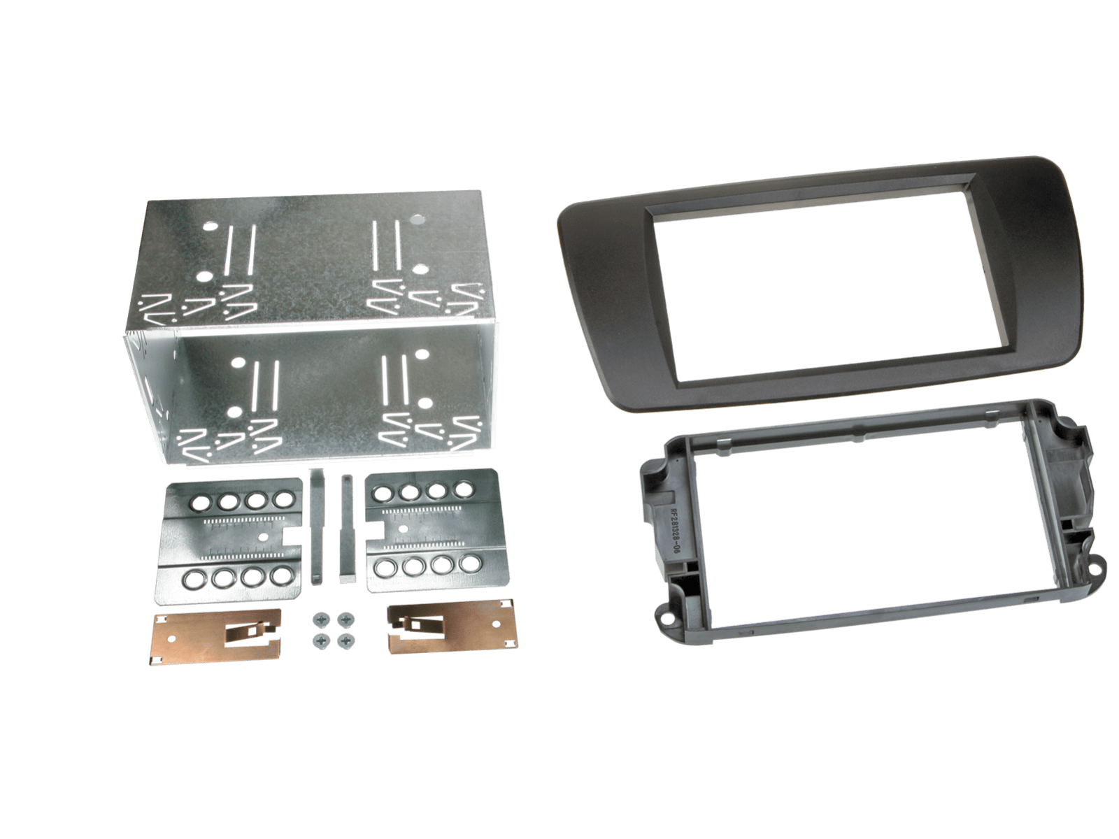 Seat Ibiza Mk4 (2008-2017) Double DIN flush fit car audio fascia cage adapter panel (MATT BLACK)