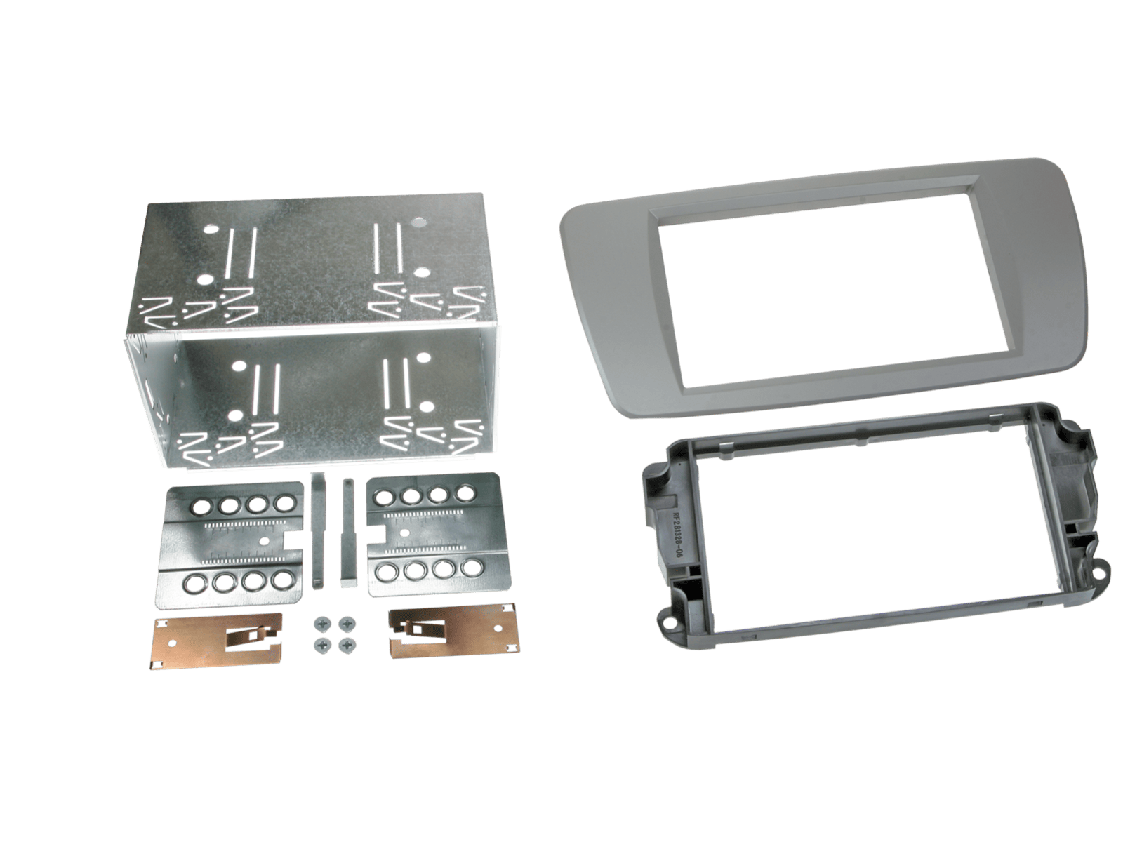 Seat Ibiza Mk4 (2008-2017) Double DIN flush fit car audio fascia cage adapter panel (LIGHT GREY)