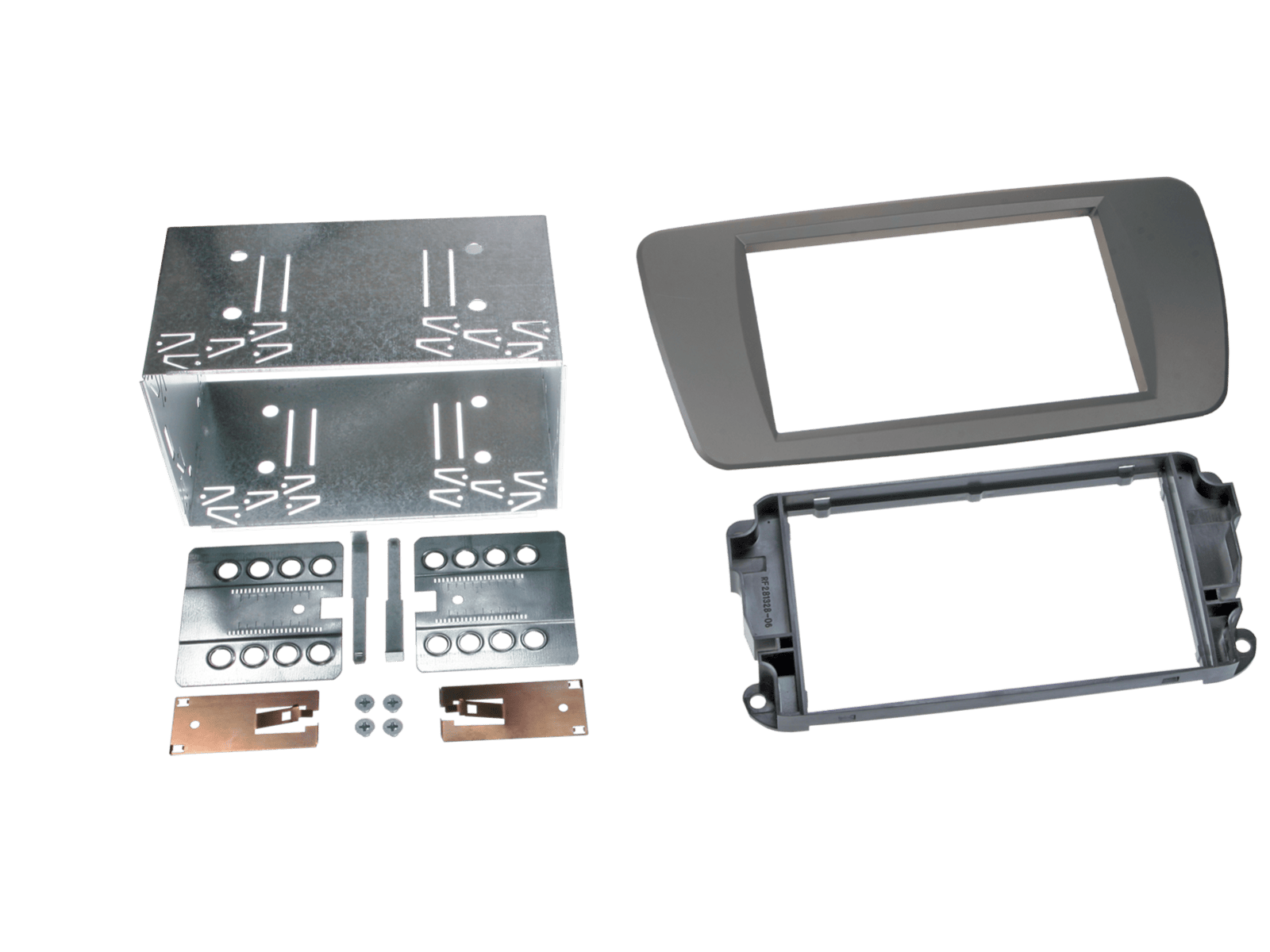 Seat Ibiza Mk4 (2008-2017) Double DIN flush fit car audio fascia cage adapter panel (BLUE GREY)