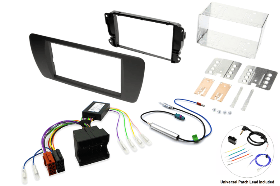 Seat Ibiza (2008-2014) Double DIN car stereo upgrade fitting kit (MATT BLACK)