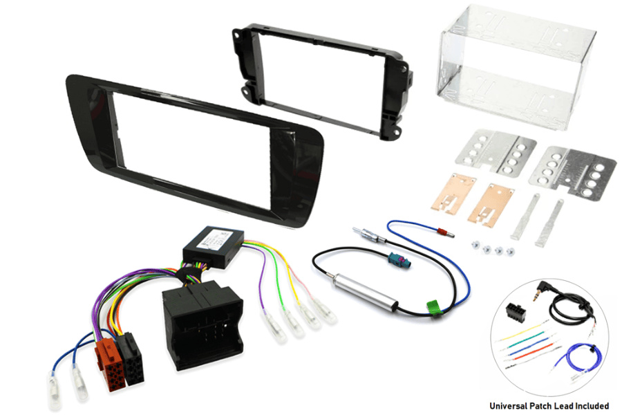 Seat Ibiza (2008-2014) Double DIN car stereo upgrade fitting kit (GLOSS BLACK)