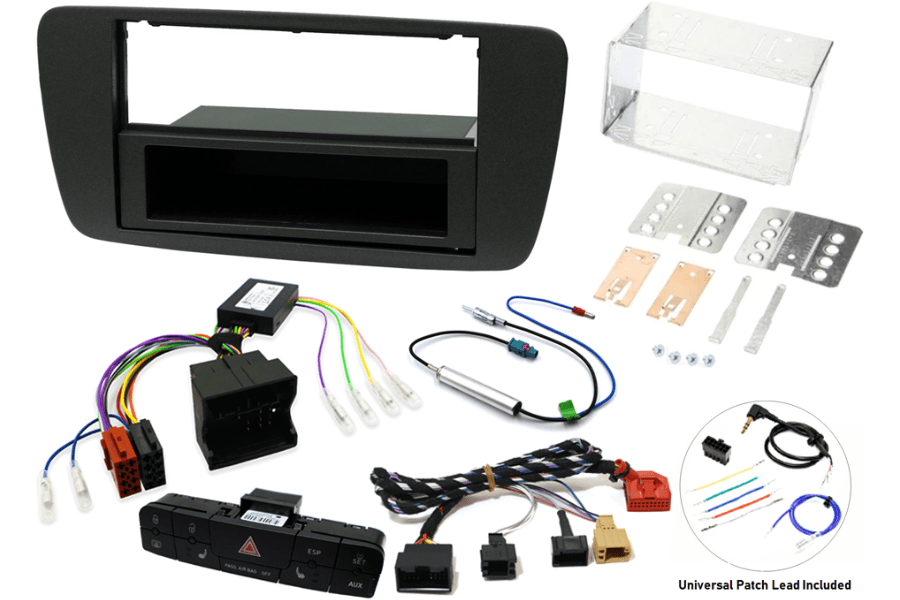 Seat Ibiza (2014-17) HEATED SEATS Single/ Double DIN car stereo upgrade fitting kit (METALLIC BLACK)