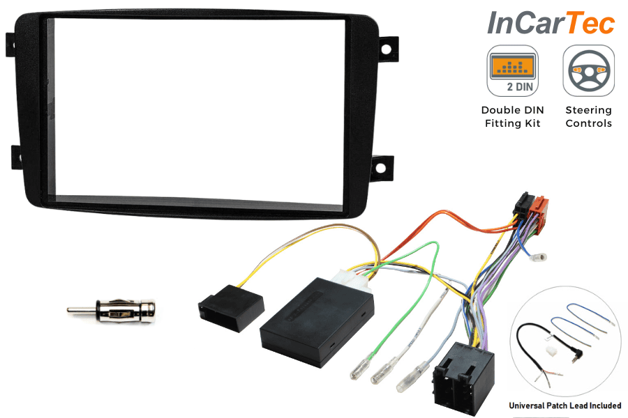 Mercedes (AUDIO 10) Double DIN car stereo upgrade fitting kit (WITH STEERING WHEEL CONTROLS)