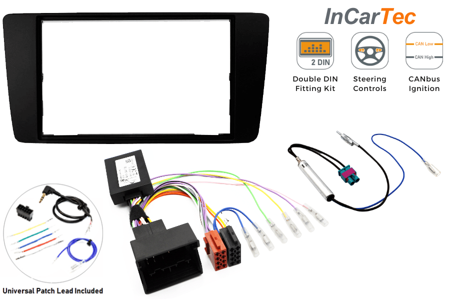 Skoda Yeti Double DIN car stereo upgrade fitting kit (Steering wheel controls) Double Fakra