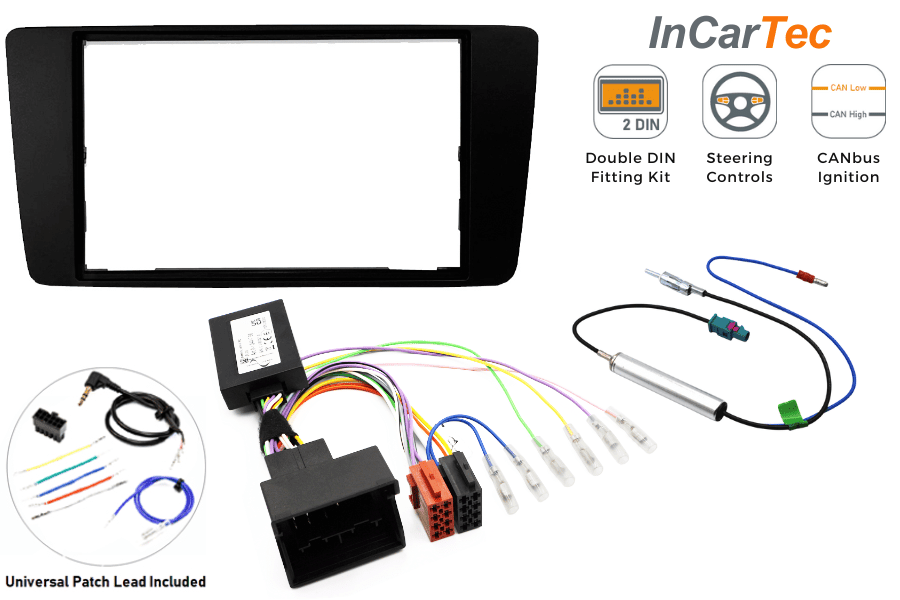 Skoda Yeti Double DIN car stereo upgrade fitting kit (Steering wheel controls) Single Fakra