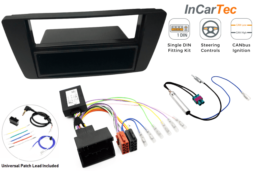 Skoda Yeti Single DIN car stereo upgrade fitting kit (Steering wheel controls) Double Fakra
