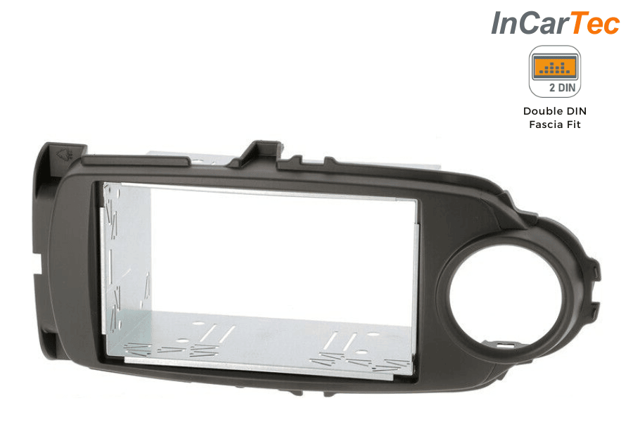 Toyota Yaris (2017-2020) Double DIN car audio fascia adapter panel and cage kit (MATT BLACK)