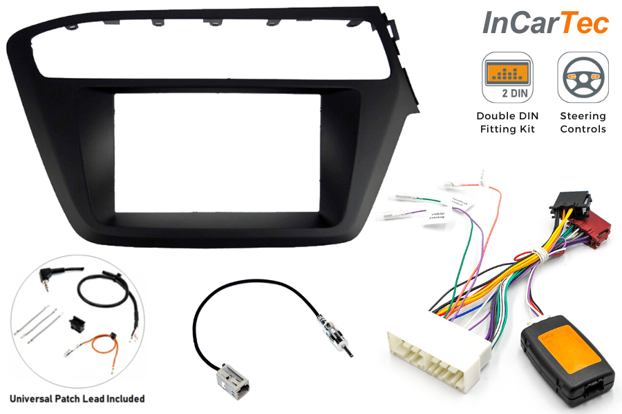 Hyundai i20 (2018-2020) Double DIN car stereo upgrade fitting kit (WITH STEERING CONTROLS)