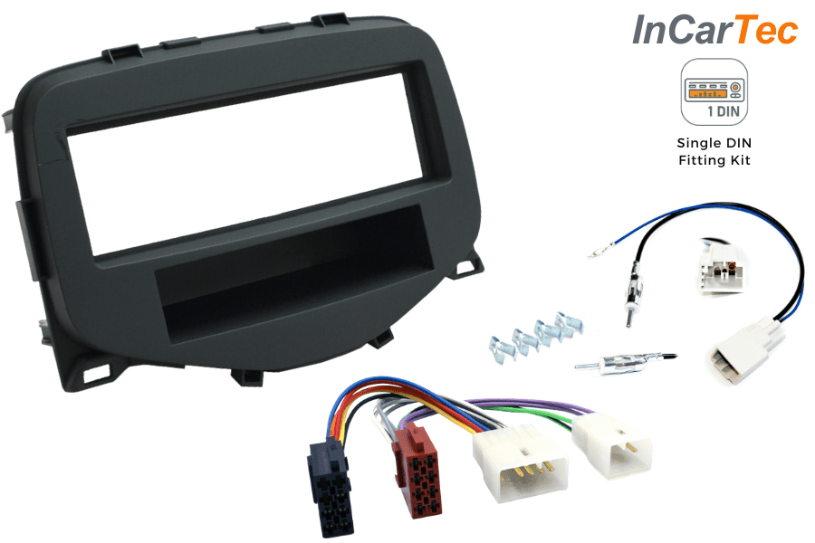 Citroen C1/Peugeot 108/Toyota Aygo Single DIN car stereo fitting kit (WITHOUT SWC) ANTHRACITE