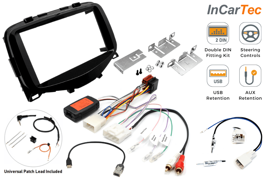 Citroen C1/Peugeot 108/Toyota Aygo (14-21) Double DIN car stereo upgrade fitting kit (WITH SWC)