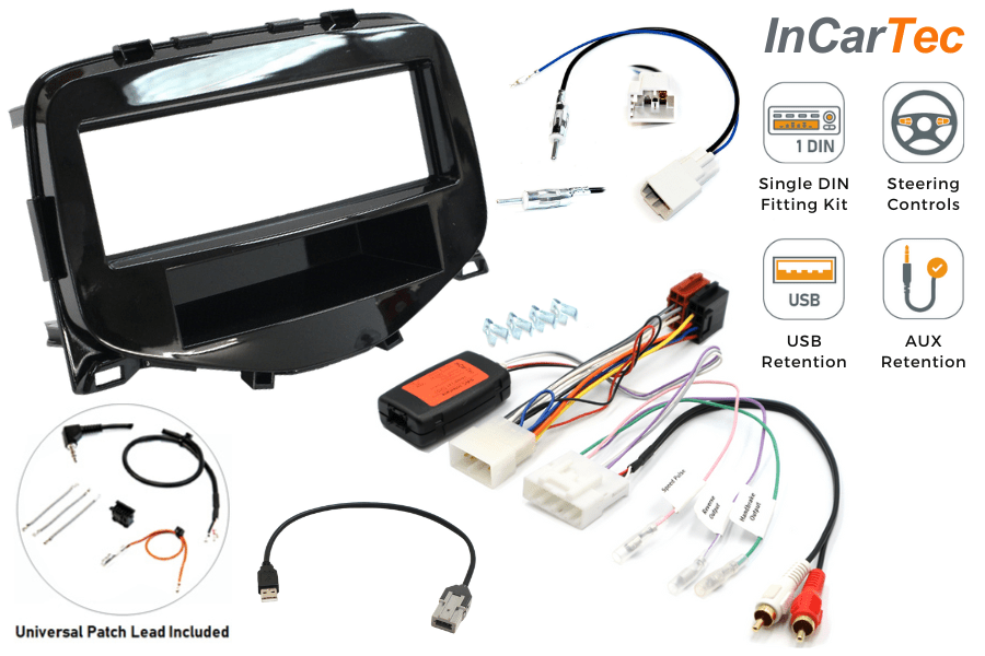 Citroen C1/Peugeot 108/Toyota Aygo (14-21) Single DIN car stereo fitting kit (WITH SWC)