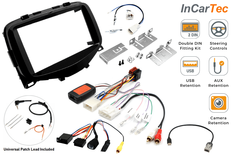 Citroen C1/Peugeot 108/Toyota Aygo (14-21) Double DIN car stereo fitting kit (SWC/ CAMERA RETENTION)