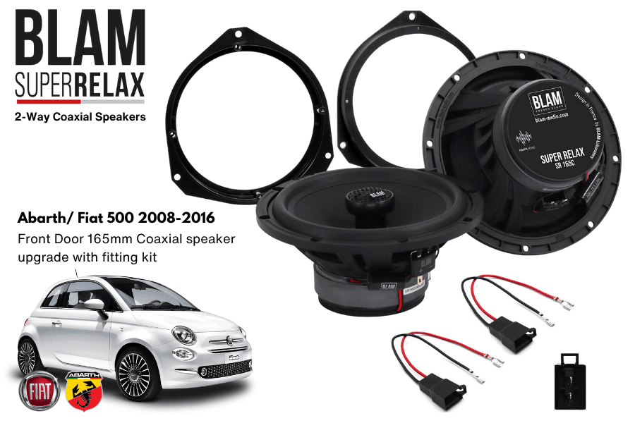 Abarth/ Fiat 500 (2008-2016) BLAM SR165C Front Door Coaxial speaker upgrade fitting kit