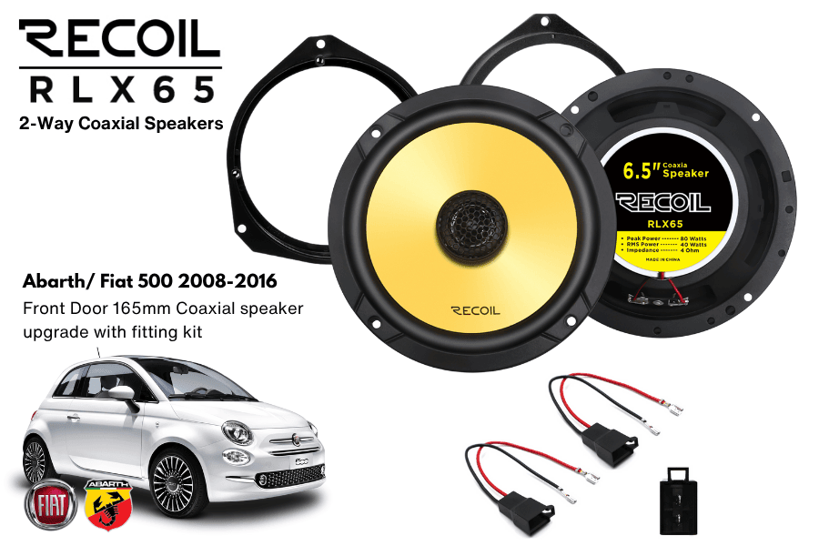 Abarth/ Fiat 500 (2008-2016) Recoil RLX65 Front Door Coaxial speaker upgrade fitting kit