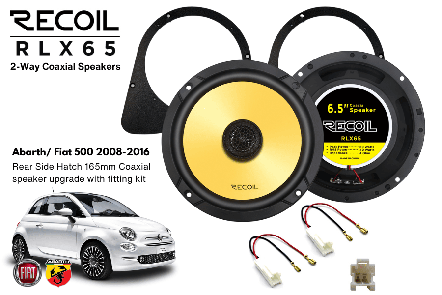 Abarth/ Fiat 500 (2008-2016) Recoil RLX65 6.5" Rear Side Hatch Coaxial speaker upgrade fitting kit