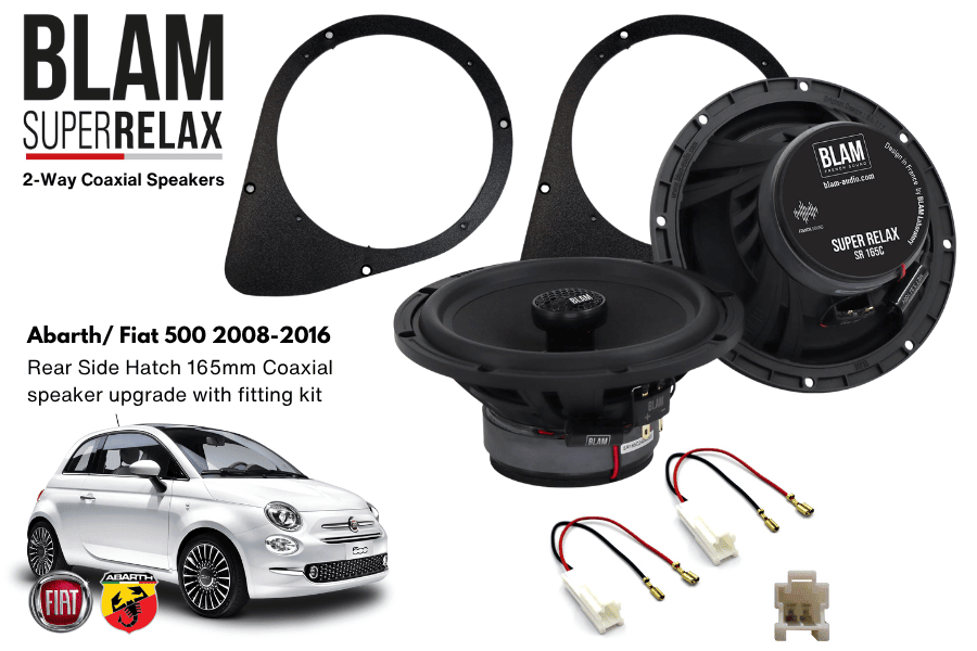 Abarth/ Fiat 500 (2008-2016) BLAM SR165C Rear Side Hatch Coaxial speaker upgrade fitting kit
