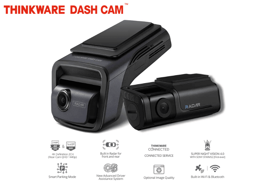 Thinkware U3000 2-Channel (Front and Rear) 4K UHD Dash cam with built-in radar/ GPS/ Wi-Fi