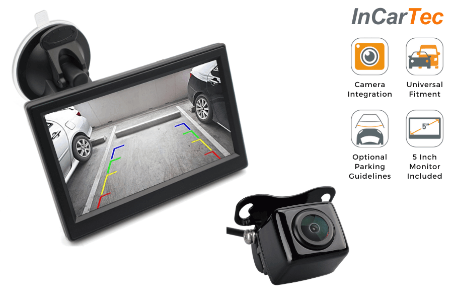 Universal adjustable bracket rear view camera and 5 inch standalone monitor kit