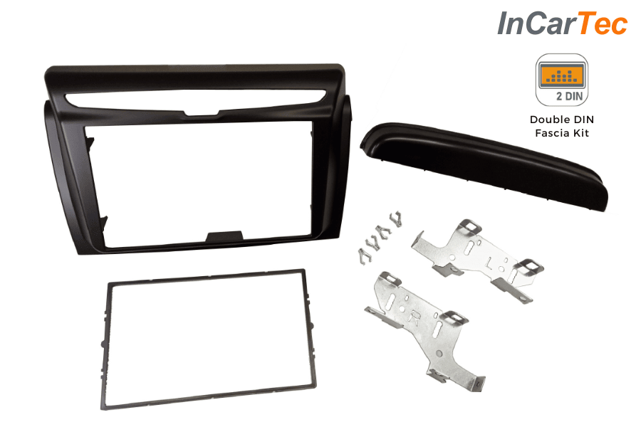 Chrysler/ Lancia Ypsilon (2011-2021) Double DIN car audio fascia adapter panel (PIANO BLACK)