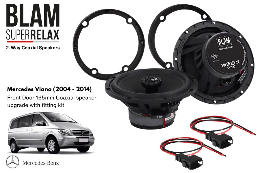 Mercedes Viano W639 (2004-2014) BLAM SR165C Front Door Coaxial speaker upgrade fitting kit