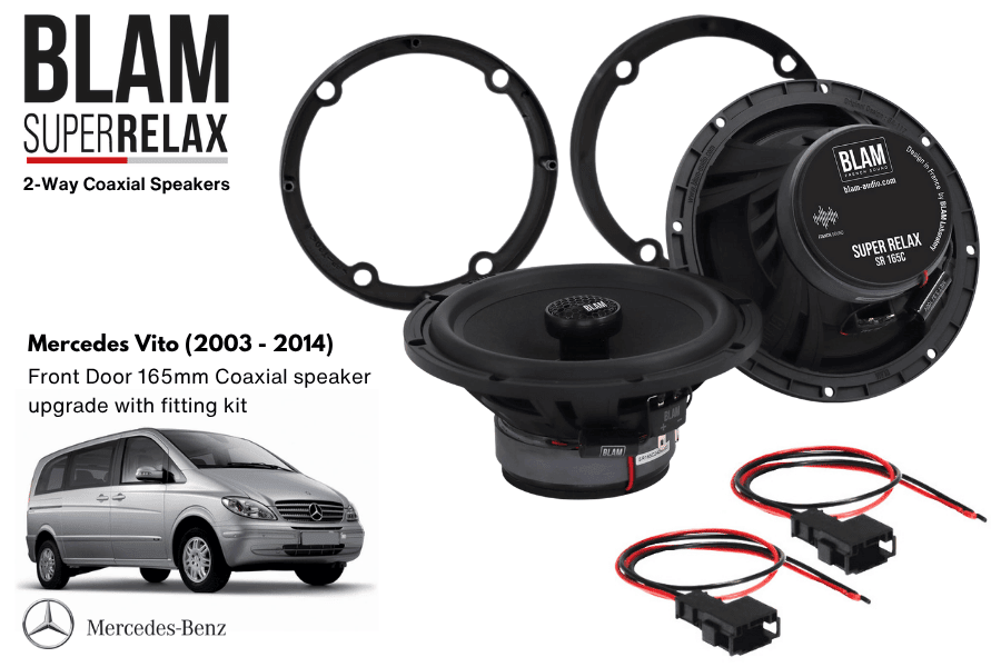 Mercedes Vito W639 (2003-2014) BLAM SR165C Front Door Coaxial speaker upgrade fitting kit