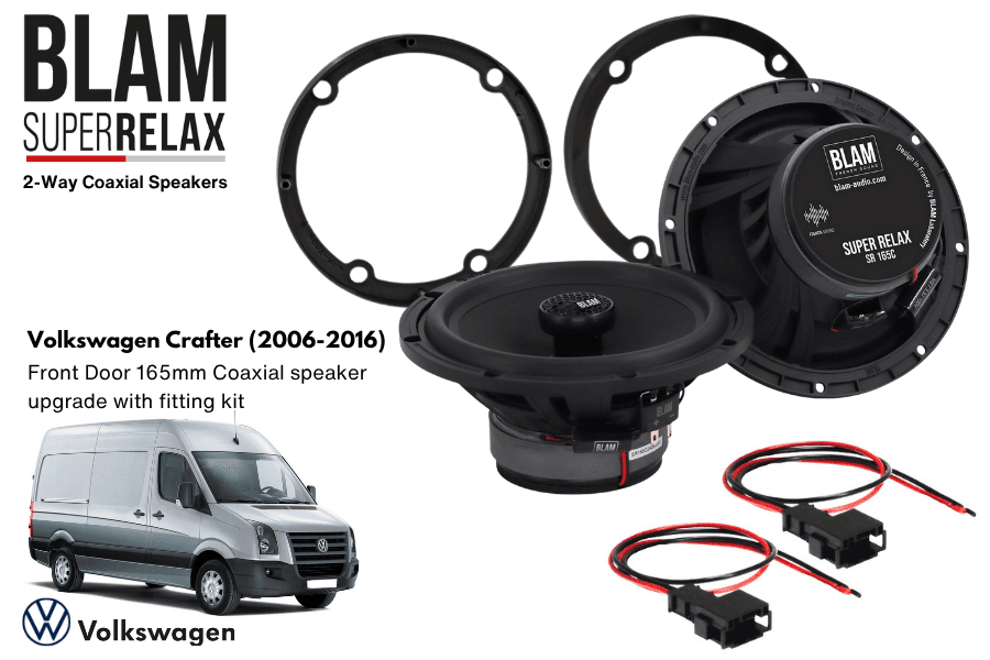 Volkswagen Crafter (2006-2016) BLAM SR165C Front Door Coaxial speaker upgrade fitting kit