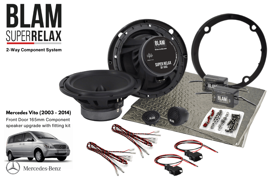 Mercedes Vito W639 (2003-2014)  BLAM RELAX 165mm Front Door Component speaker upgrade fitting kit