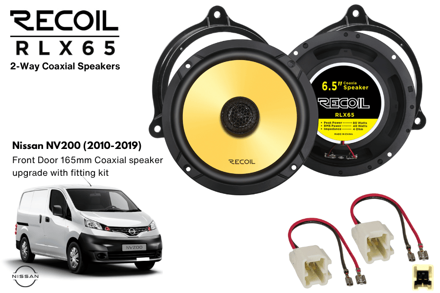 Nissan NV200 (2010-2019) Recoil RLX65 6.5" (165mm) Front Door Coaxial speaker fitting kit