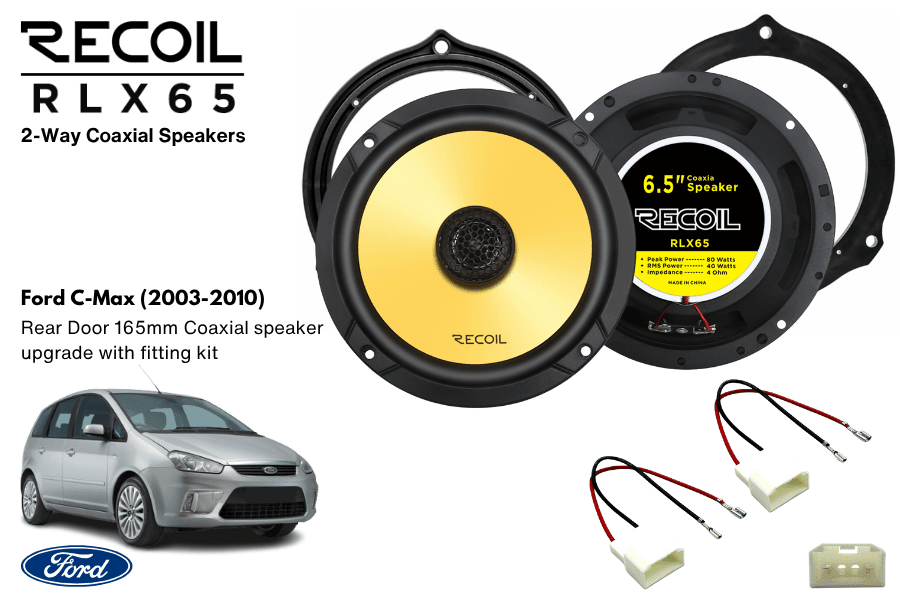 Ford C-Max (2003-2010) Recoil RLX65 6.5" (165mm) Rear Door Coaxial speaker upgrade kit