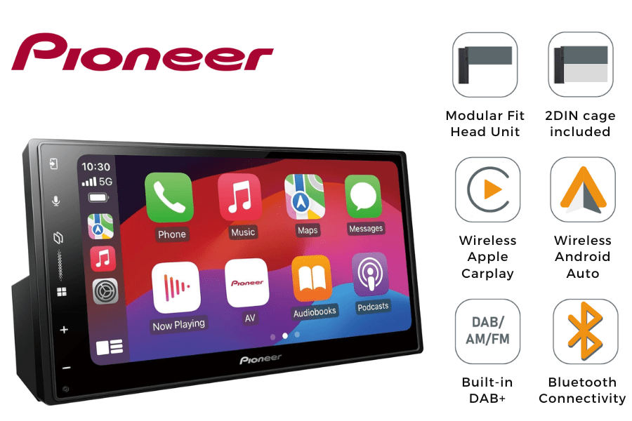 Pioneer SPH-DA77DAB 6.8" car stereo Wireless Apple CarPlay Android Auto DAB Bluetooth Wifi