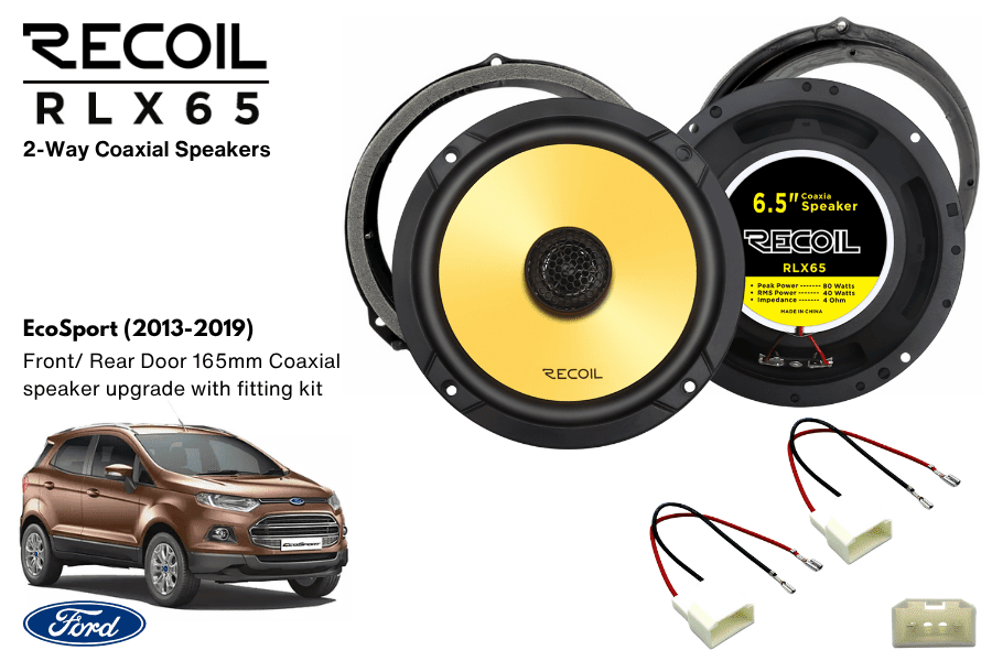 Ford EcoSport (2013-2019) Recoil RLX65 6.5" (165mm) Coaxial speaker upgrade fitting kit