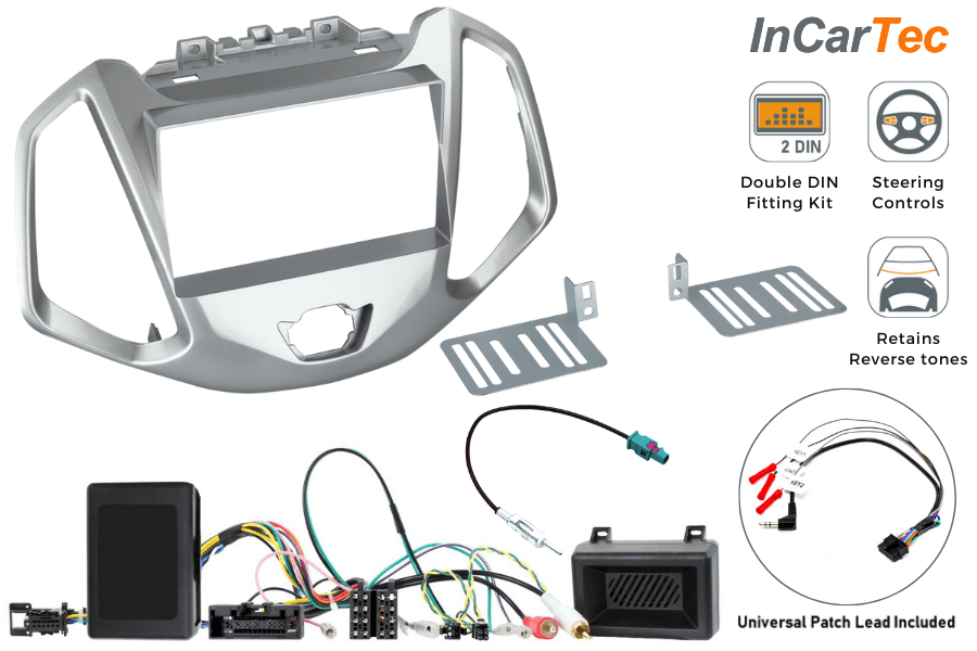 Ford EcoSport (2013-2019) Double DIN car stereo upgrade fitting kit (WITH SWC and PDC)