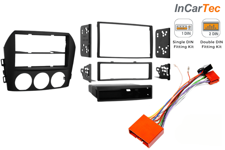 Mazda MX-5 (2005-2009) Single/Double DIN car stereo upgrade fitting kit (WITHOUT STEERING CONTROLS)