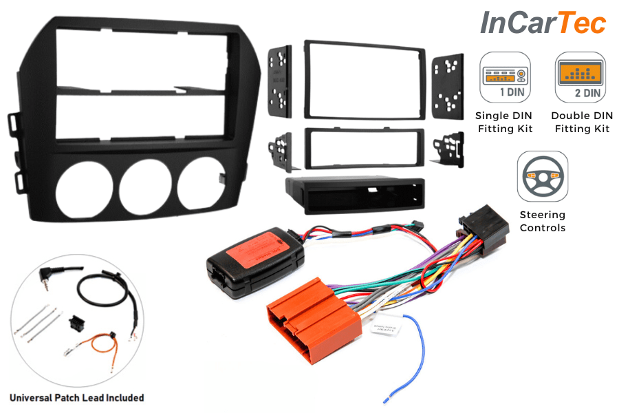 Mazda MX-5 (2005-2009) Single/Double DIN car stereo upgrade fitting kit (WITH STEERING CONTROLS)