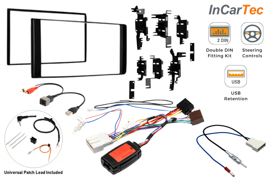 Nissan Juke (2010-2014) Double DIN car stereo upgrade fitting kit (SWC AND USB RETENTION)