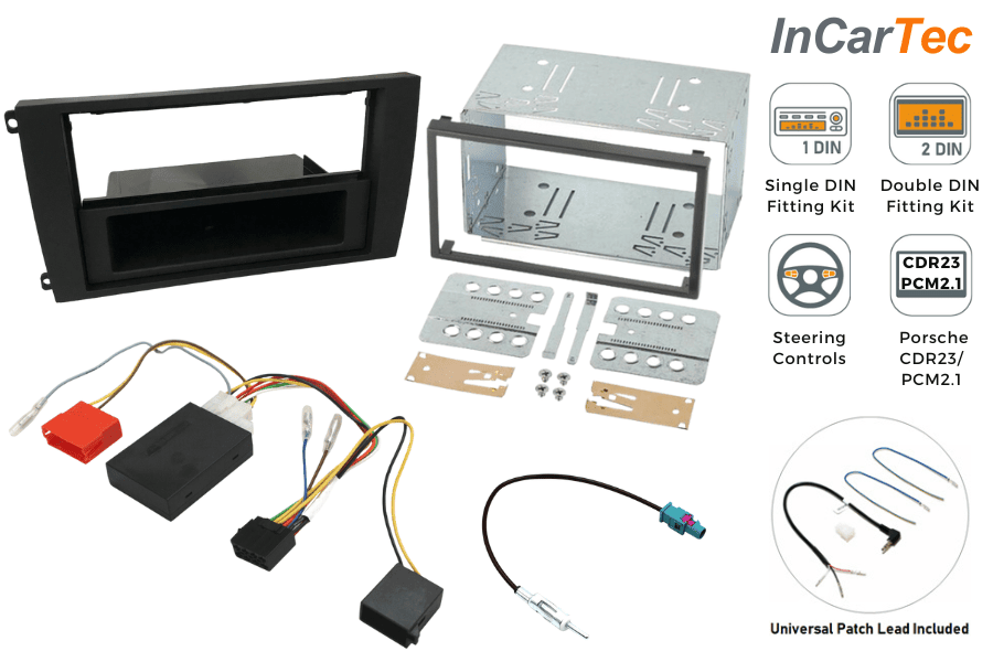 Porsche Cayenne (03-06) Single/ Double DIN car stereo fitting kit (CDR23/ PCM2.1/ STANDARD AUDIO)