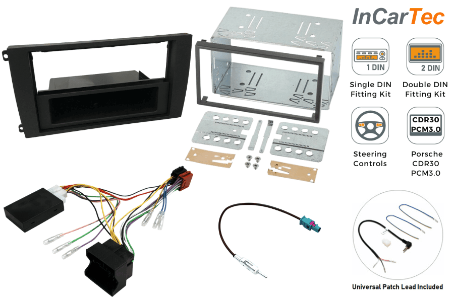 Porsche Cayenne (07-09) Single/ Double DIN car stereo fitting kit (CDR30/ PCM3.0/ STANDARD AUDIO)