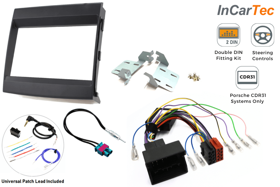 Porsche Cayenne (2010-2016) Double DIN car stereo upgrade fitting kit (CDR31/ STANDARD AUDIO)