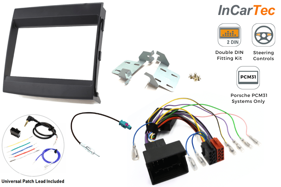 Porsche Cayenne (2010-2016) Double DIN car stereo upgrade fitting kit (PCM 3.1/ STANDARD AUDIO)