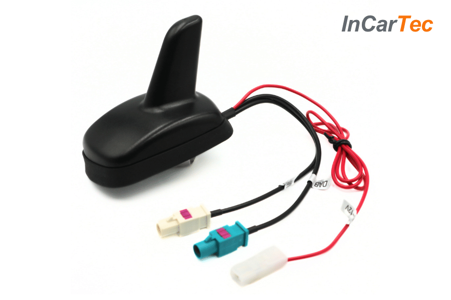 DAB+/ FM and AM vehicle roof mount Shark Fin aerial with 5m cable set