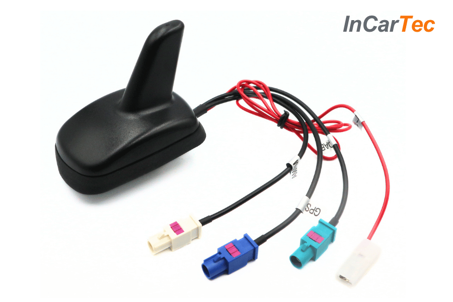 GPS DAB+ FM AM Shark Fin Roof Aerial with 3 x 5m Cables