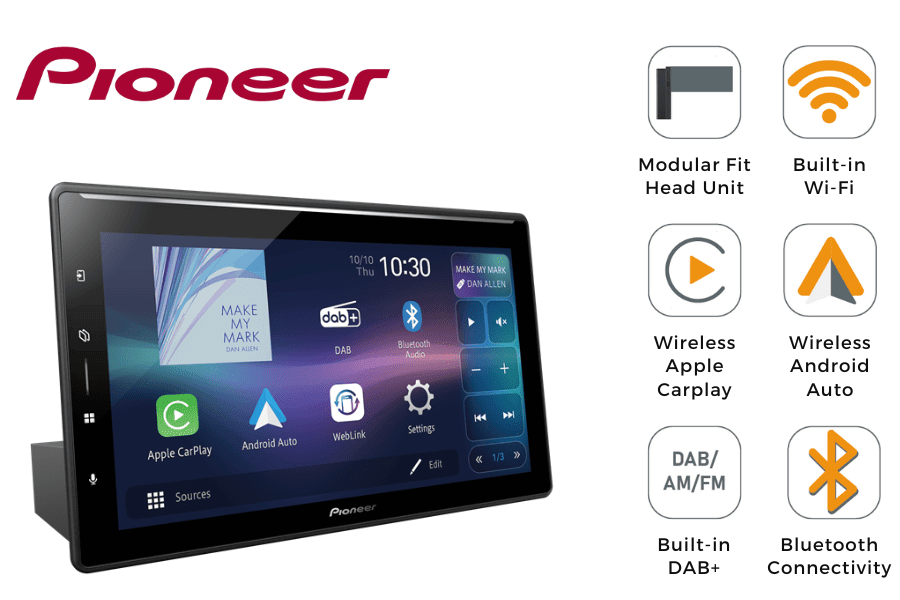 Pioneer SPH-EVO107DAB 10.1-Inch Wireless Apple CarPlay Android Auto DAB Car Stereo