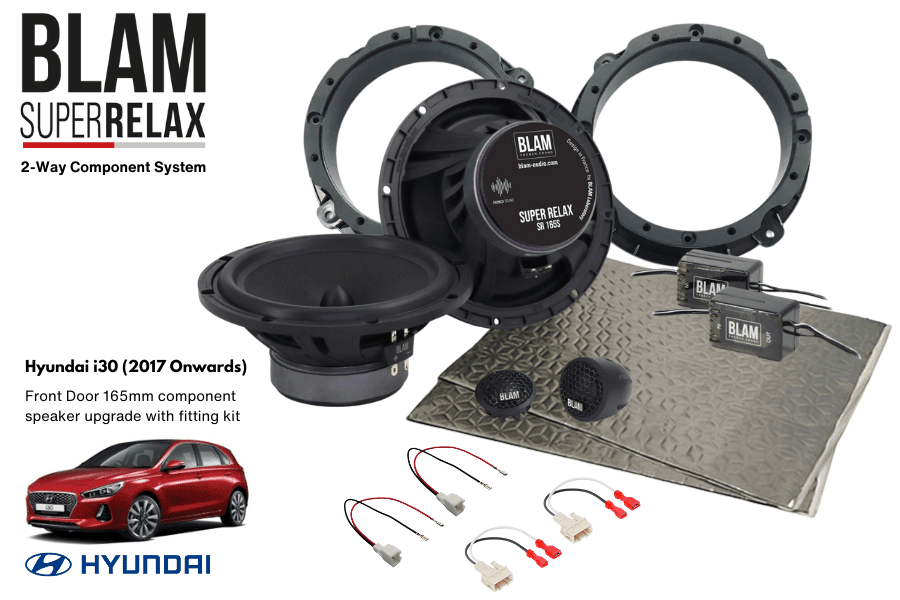 Hyundai i30 (2017 Onwards) 165mm (6.5 Inch) BLAM RELAX front door car speaker upgrade kit
