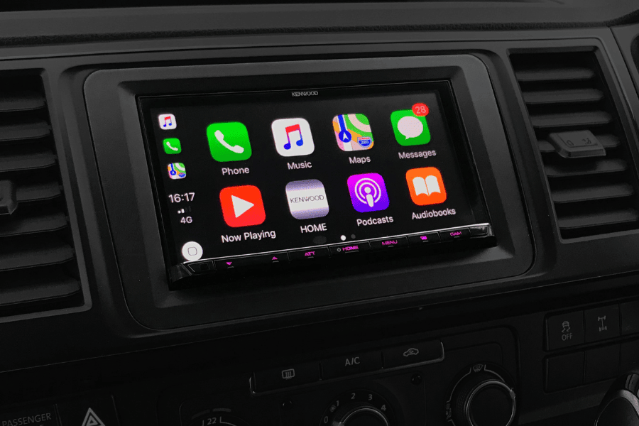 VW (Discover/ Composition) Kenwood DMX-8021DAB Apple Carplay/ Android Auto (Climate / OPS retention)