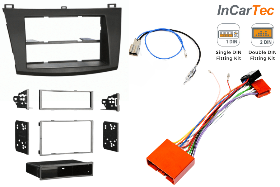Mazda 3 (2nd Gen) BL (2009-2013) Single/ Double DIN car stereo upgrade fitting kit (WITHOUT SWC)