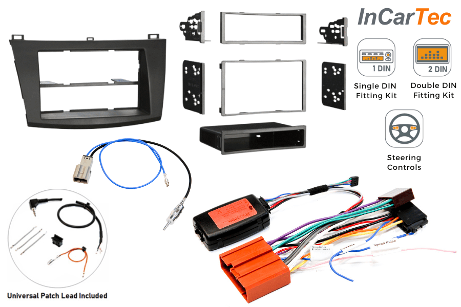 Mazda 3 (2nd Gen) BL (2009-2013) Single/ Double DIN car stereo upgrade fitting kit (WITH SWC)