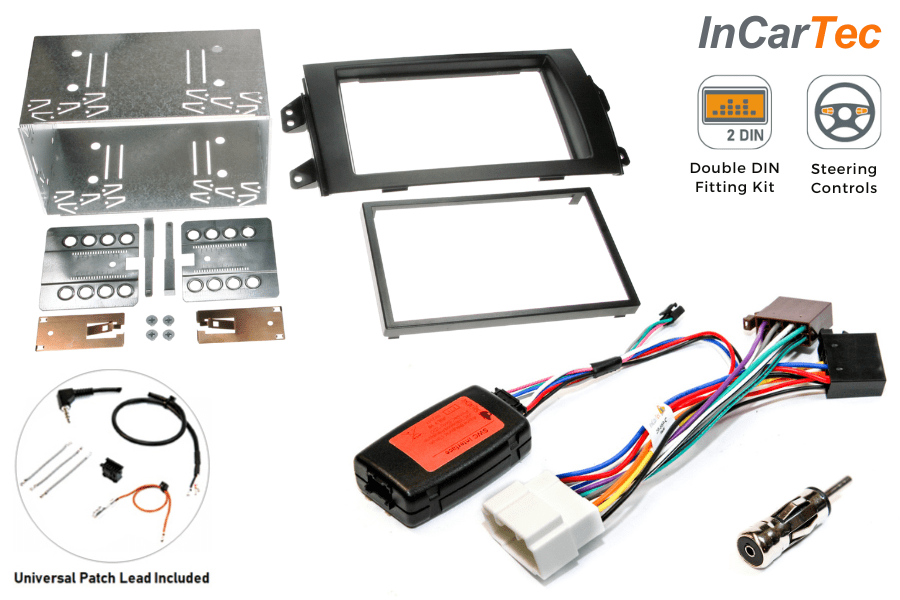 Fiat Sedici, Suzuki SX4 Double DIN car stereo upgrade fitting kit (WITH STEERING CONTROLS)